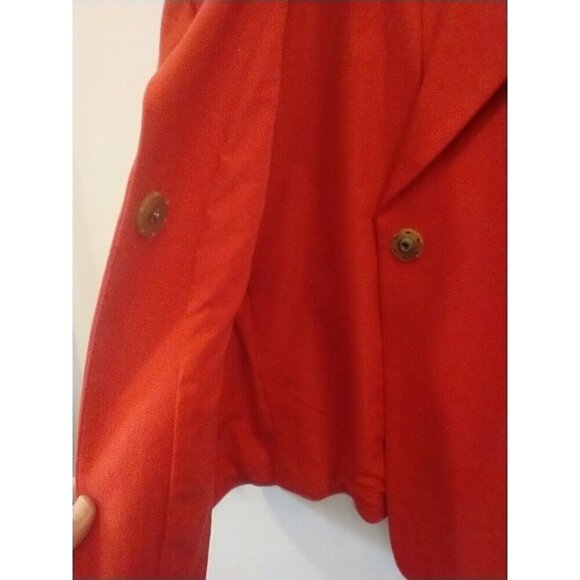 COLDWATER CREEK Women's Single Snap Cotton Blend Blazer Bright Red Lined - 18 - Picture 6 of 11
